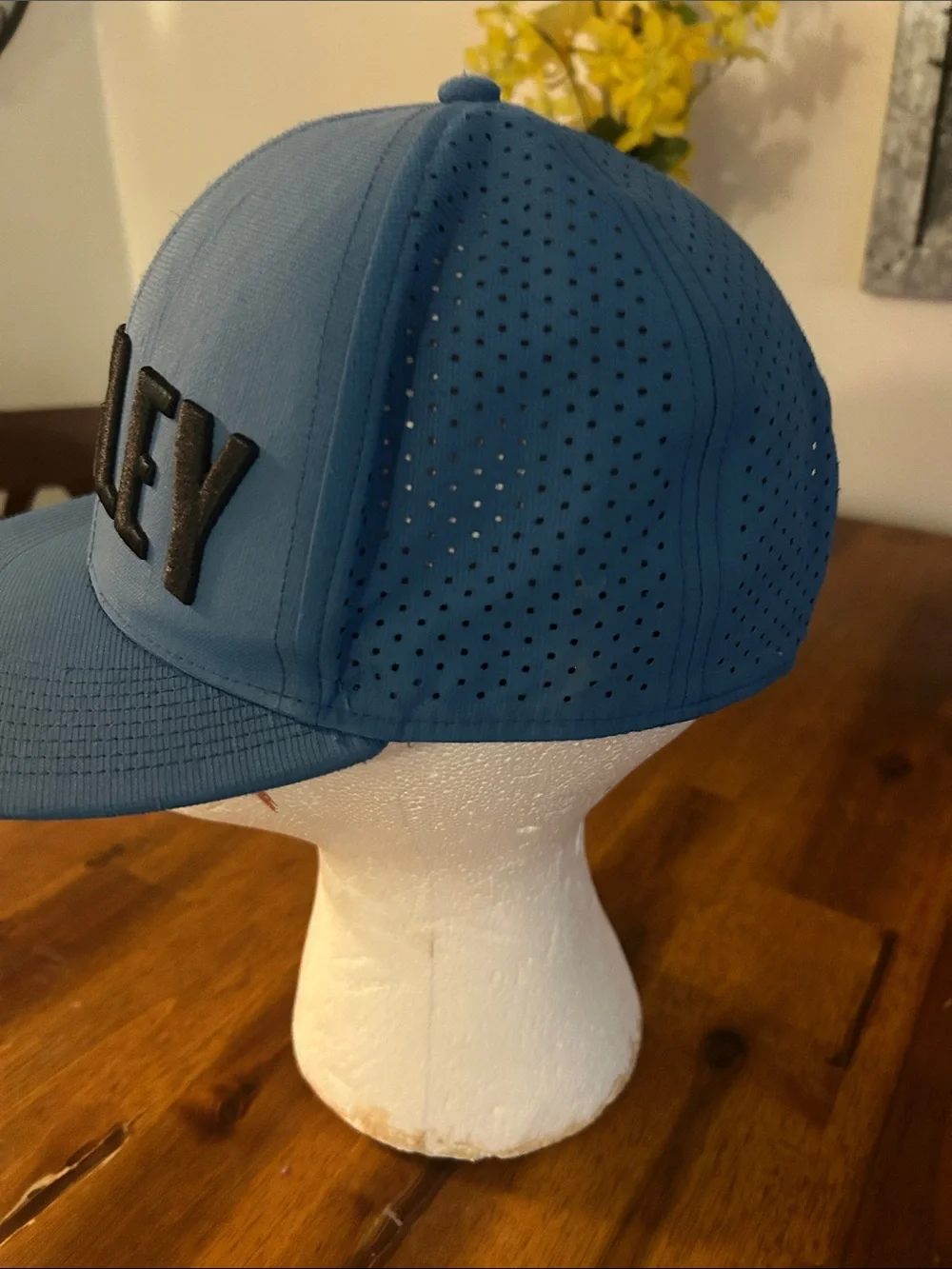 Oakley Perf Blue/Black Raised Letter Graphics Ventilation Sports Comfort  Hat